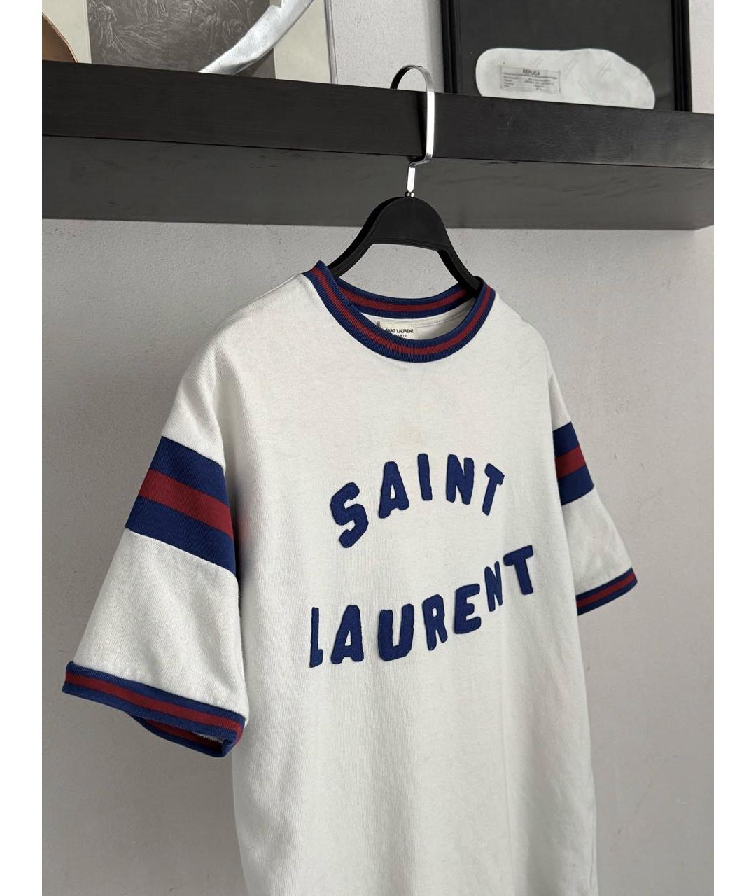 SAINT LAURENT Белая хлопковая футболка, фото 4