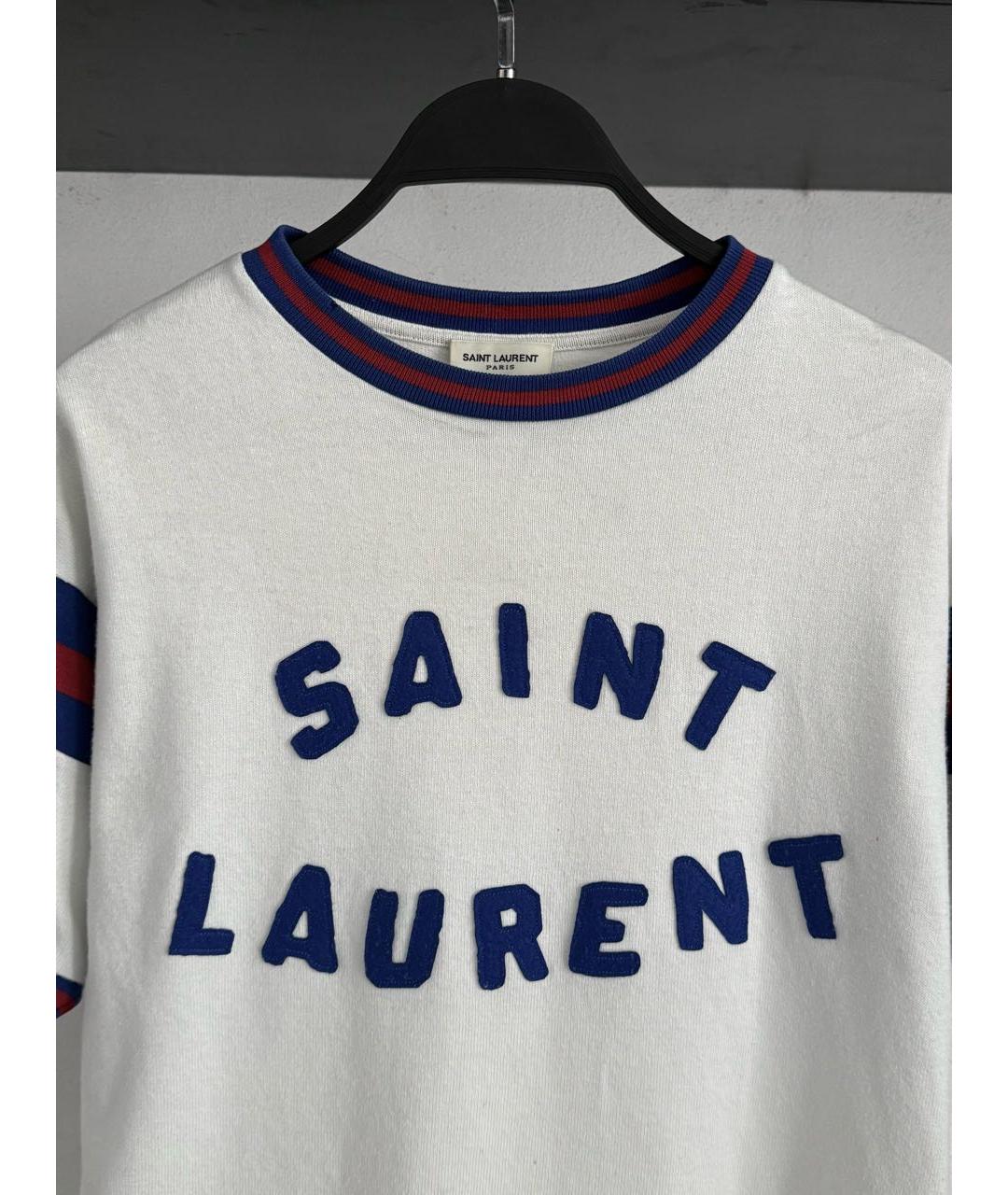 SAINT LAURENT Белая хлопковая футболка, фото 3