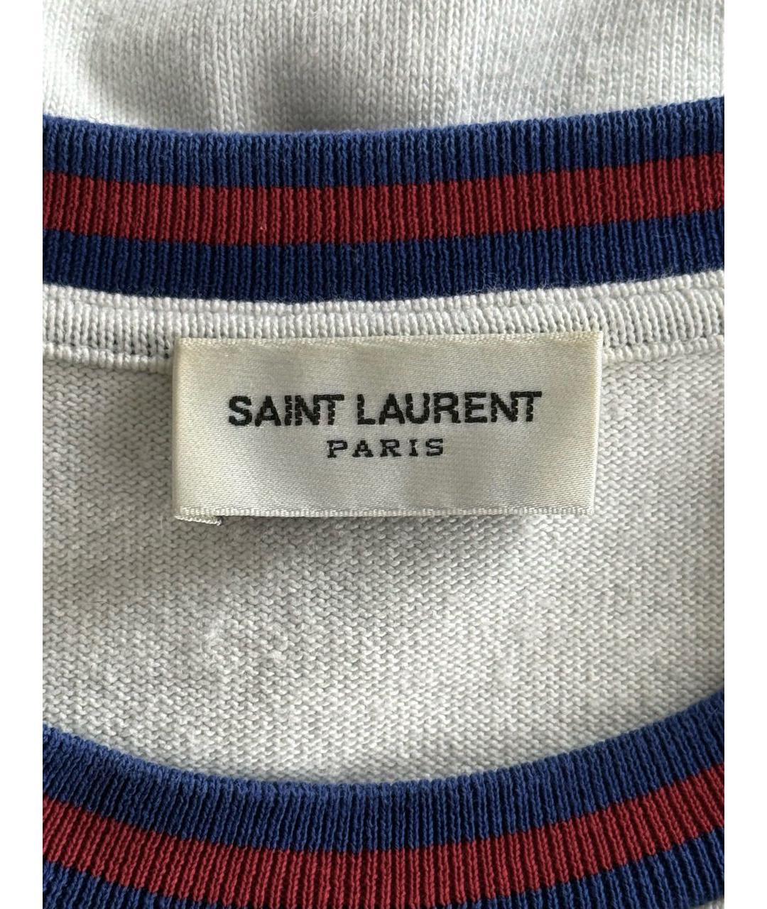 SAINT LAURENT Белая хлопковая футболка, фото 5
