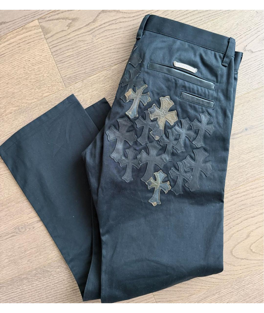 CHROME HEARTS Черные хлопковые прямые джинсы, фото 4
