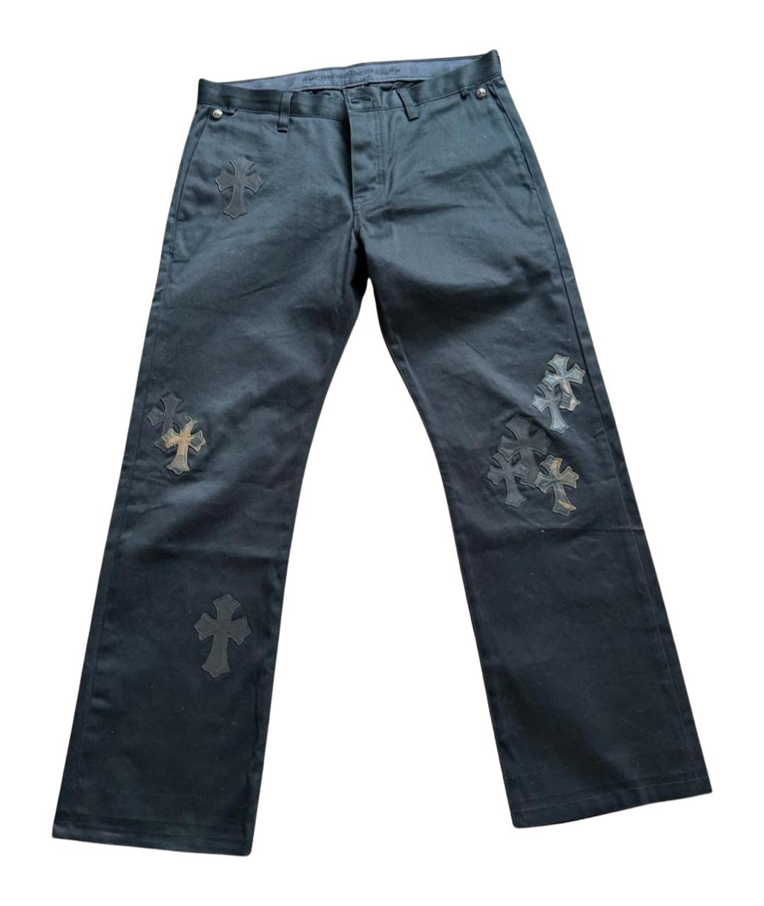 CHROME HEARTS Черные хлопковые прямые джинсы, фото 1