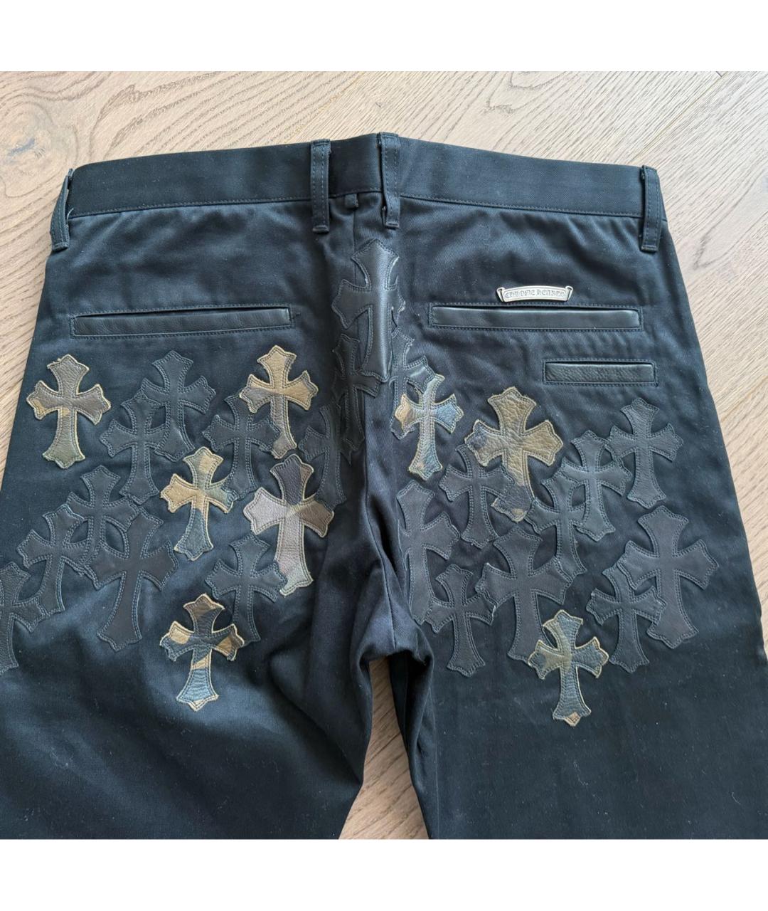 CHROME HEARTS Черные хлопковые прямые джинсы, фото 2