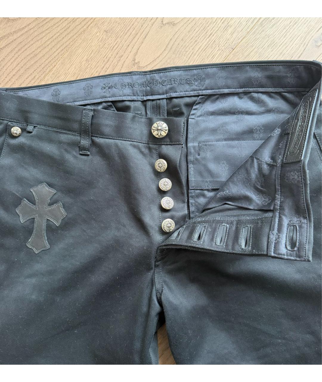CHROME HEARTS Черные хлопковые прямые джинсы, фото 5