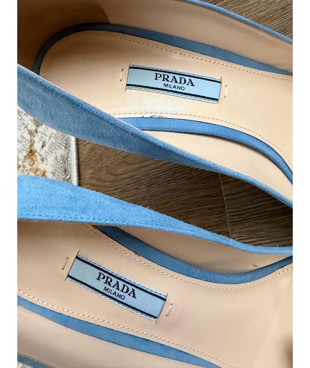 PRADA Голубые замшевые туфли, фото 4