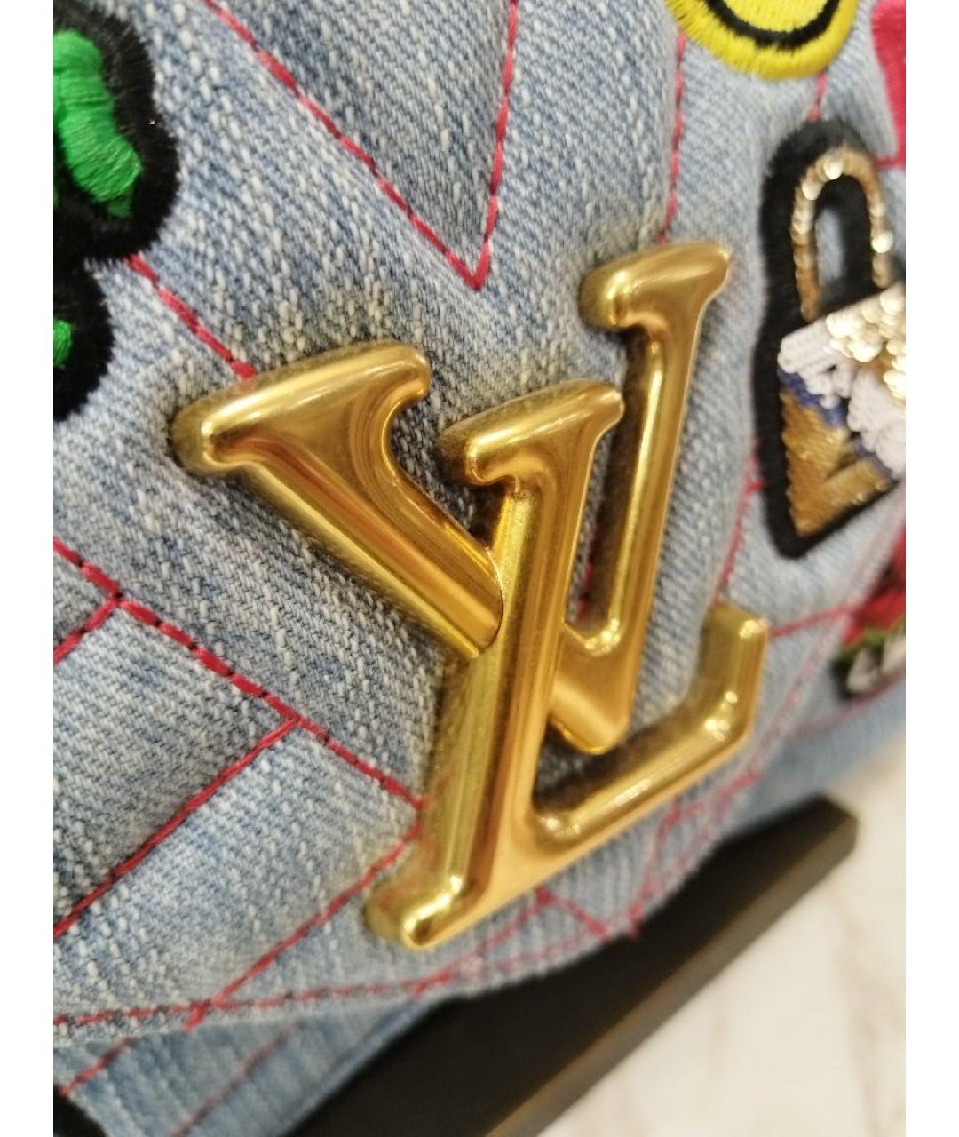 LOUIS VUITTON Голубая тканевая сумка через плечо, фото 6
