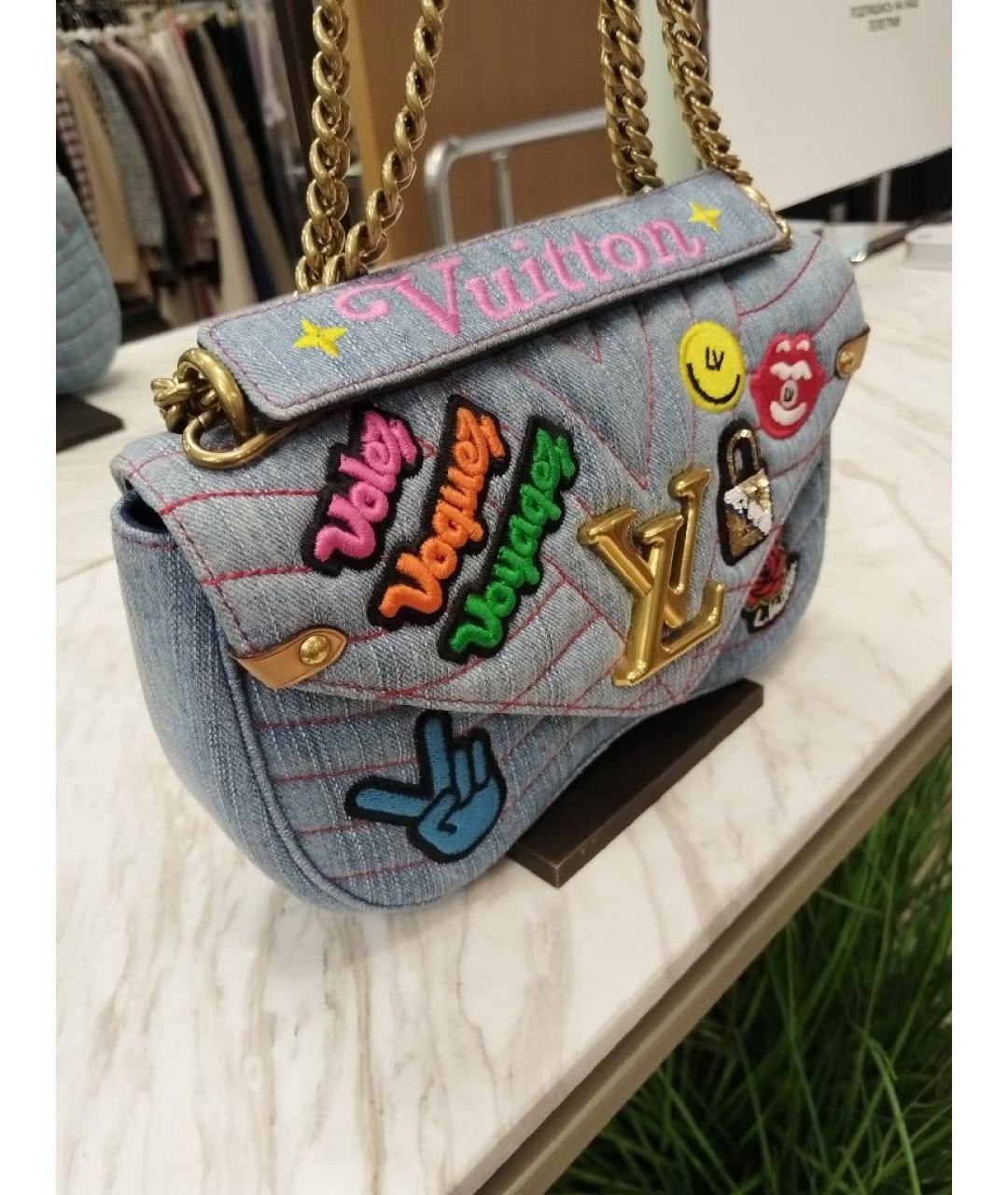 LOUIS VUITTON Голубая тканевая сумка через плечо, фото 2