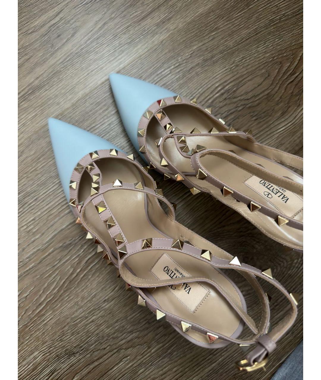VALENTINO Голубые кожаные туфли, фото 5