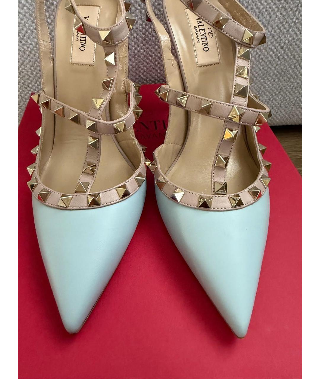 VALENTINO Голубые кожаные туфли, фото 2