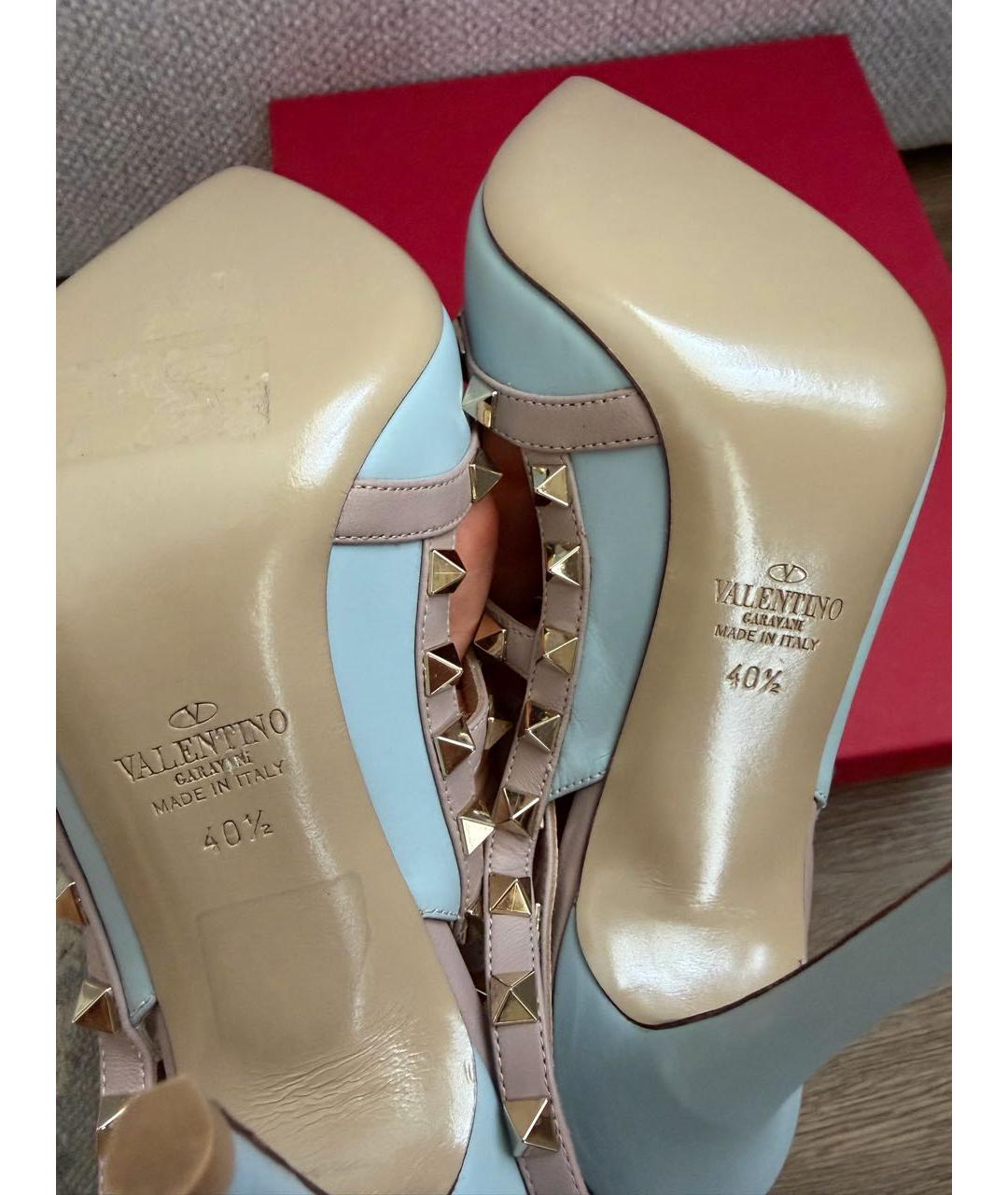 VALENTINO Голубые кожаные туфли, фото 6