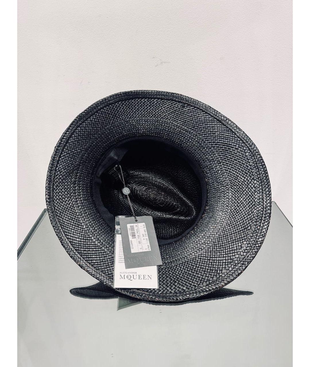ALEXANDER MCQUEEN Черная соломенная шляпа, фото 6