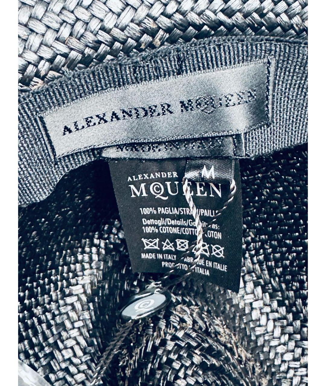 ALEXANDER MCQUEEN Черная соломенная шляпа, фото 5