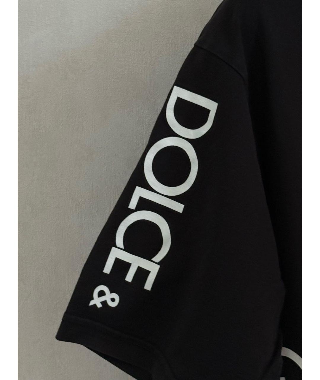DOLCE&GABBANA Черная хлопковая футболка, фото 4