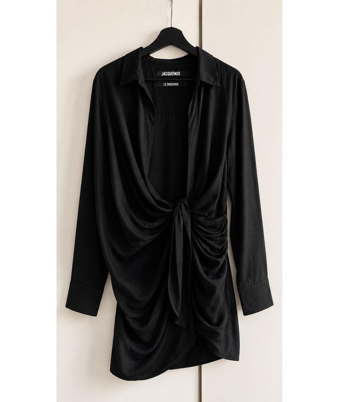JACQUEMUS Черное вискозное повседневное платье, фото 2
