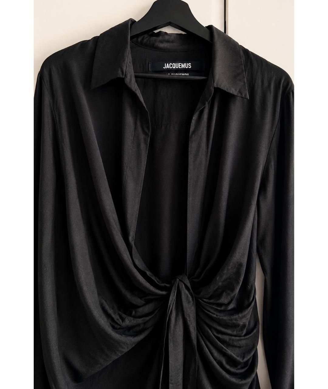 JACQUEMUS Черное вискозное повседневное платье, фото 3