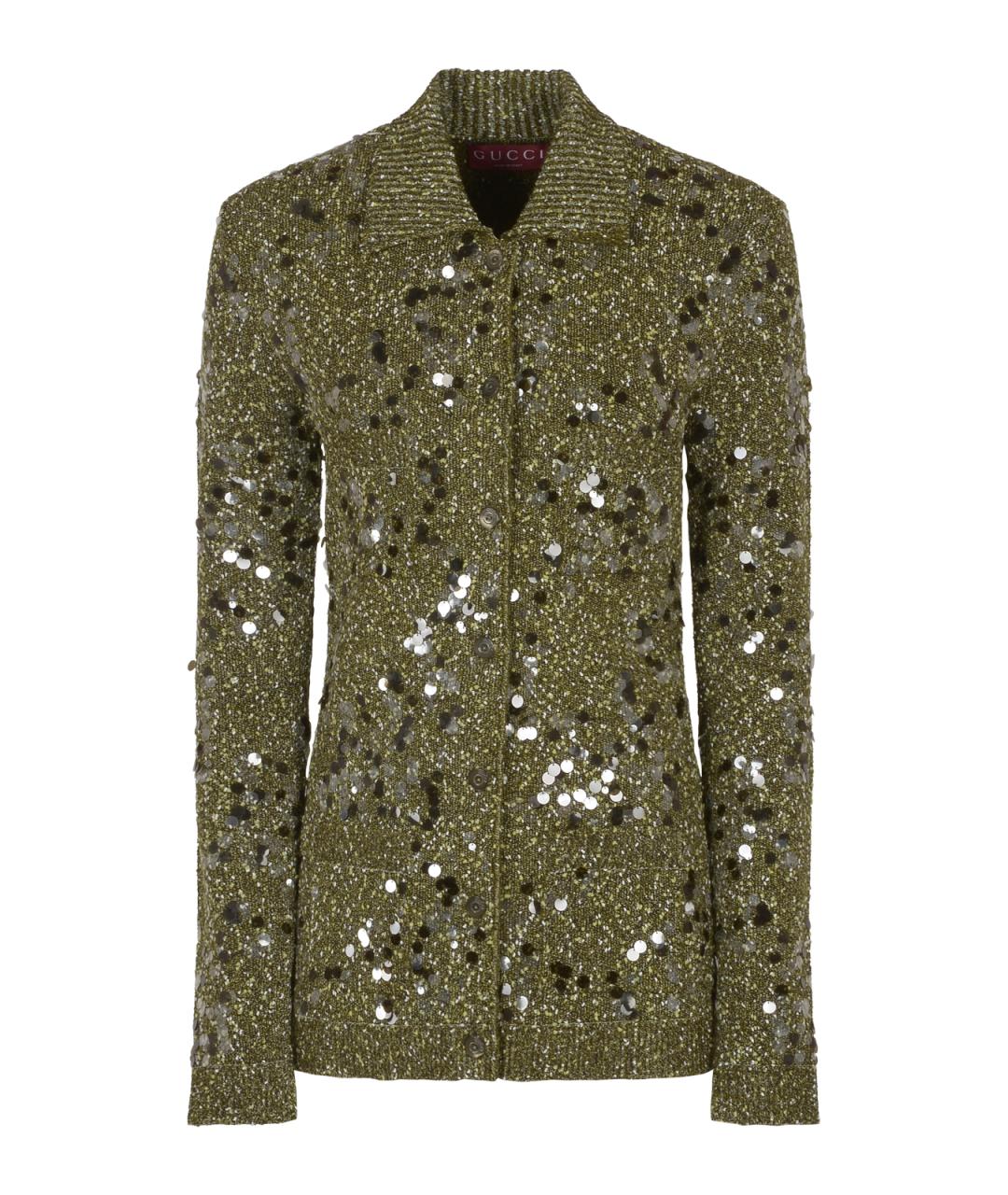 GUCCI Зеленый вискозный джемпер / свитер, фото 1