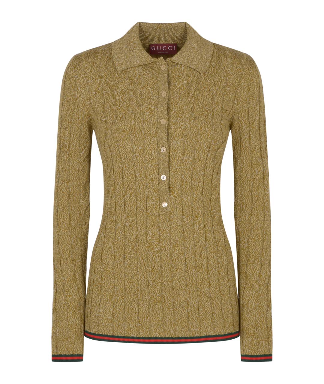 GUCCI Горчичный шерстяной джемпер / свитер, фото 1