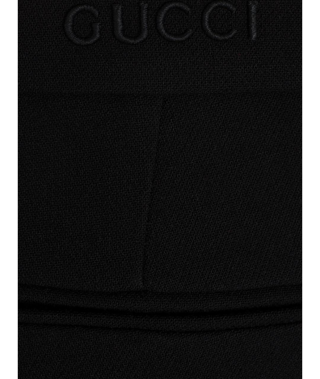 GUCCI Черные шерстяные прямые брюки, фото 3