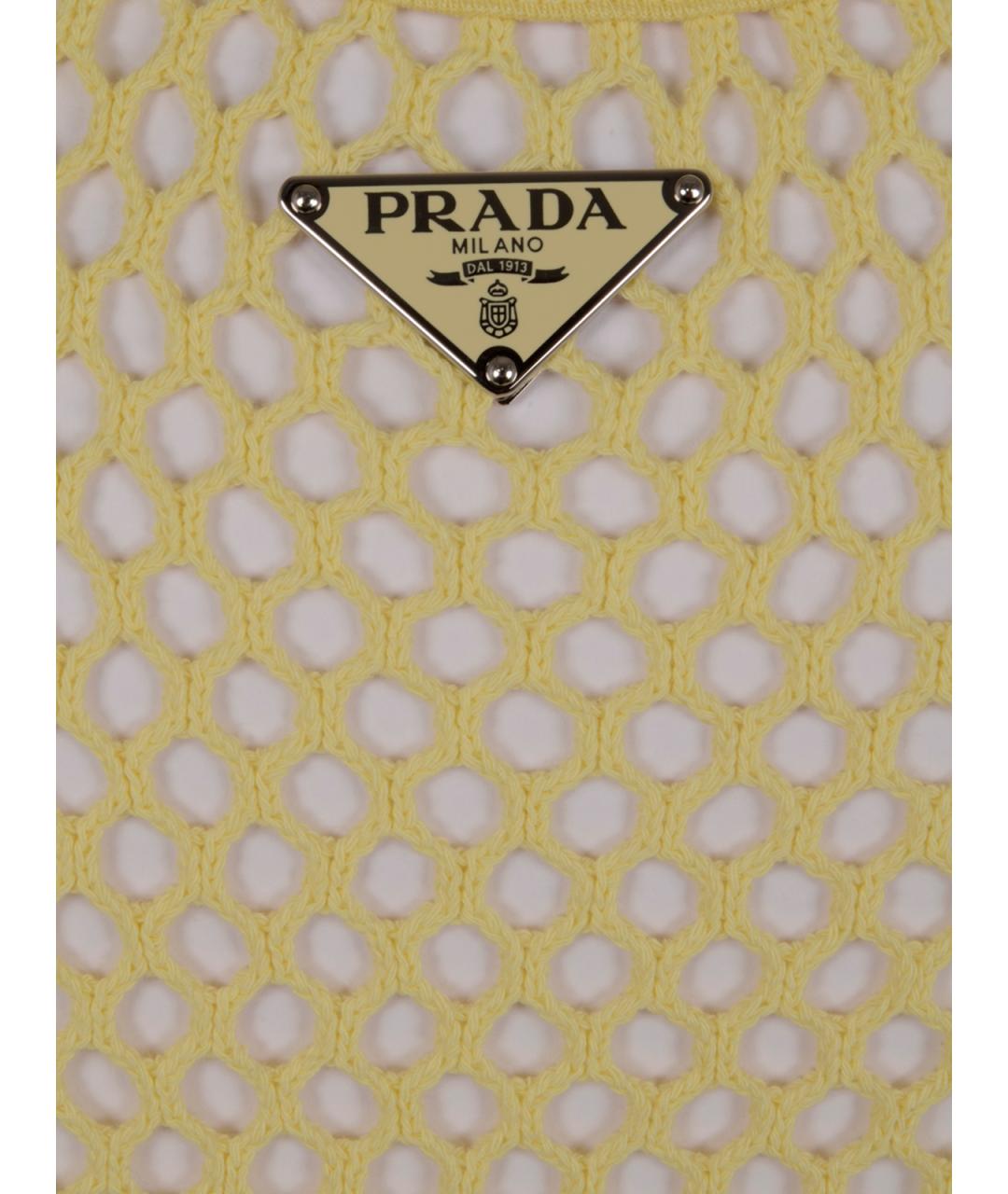 PRADA Желтая хлопковая майка, фото 3