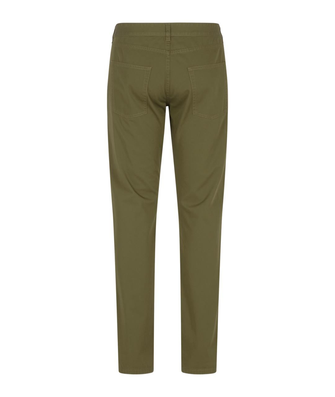 SAINT LAURENT Хаки хлопковые повседневные брюки, фото 2