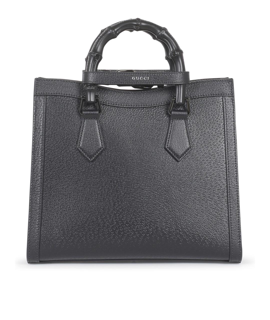 GUCCI Черная кожаная сумка тоут, фото 3