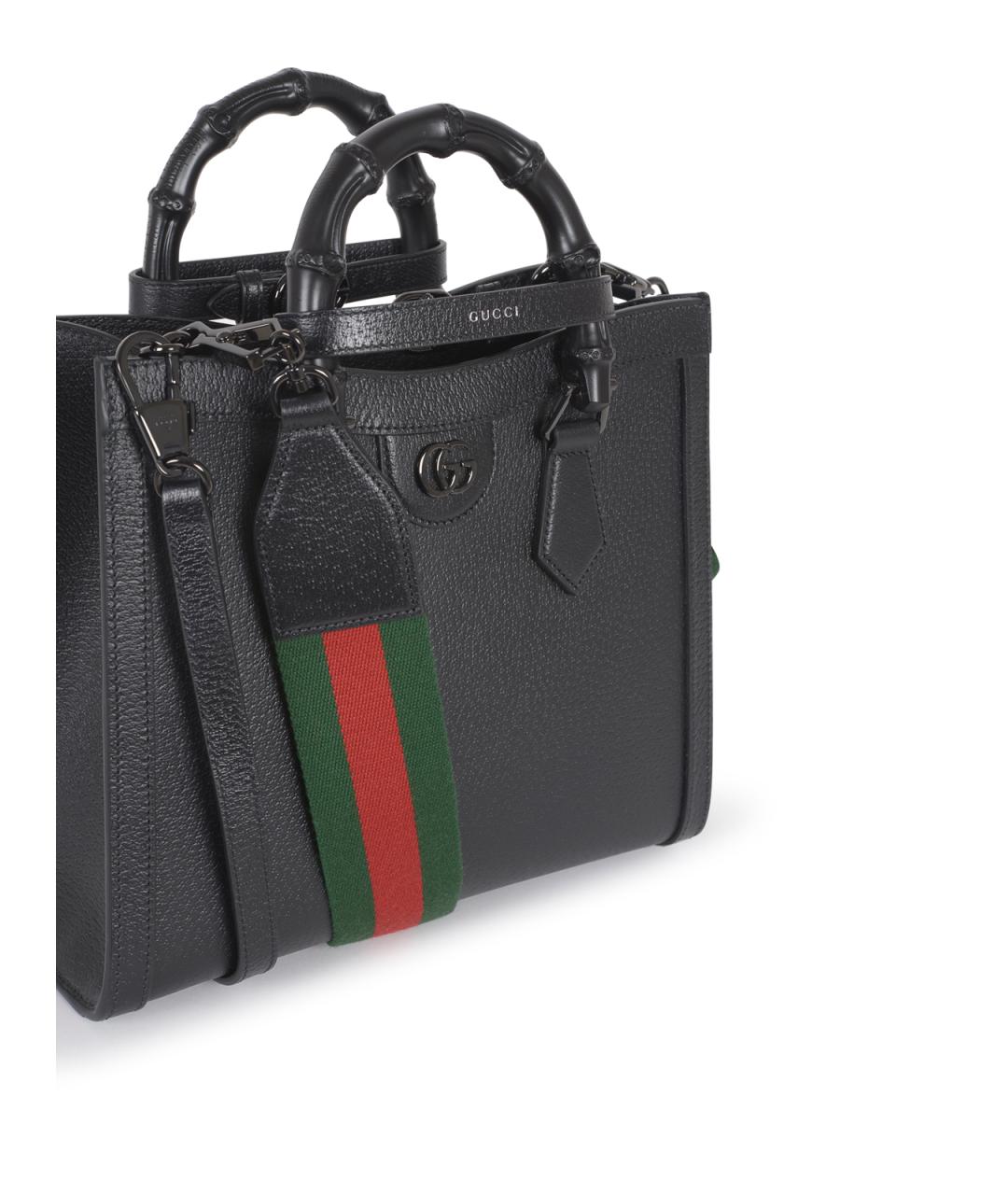 GUCCI Черная кожаная сумка тоут, фото 4