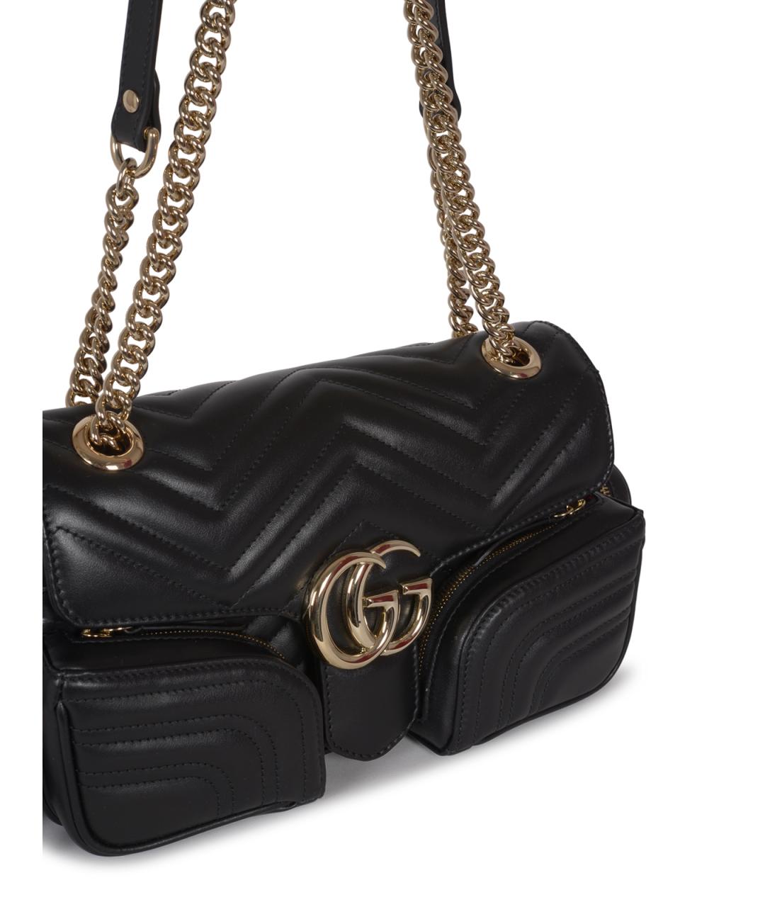 GUCCI Черная кожаная сумка через плечо, фото 4