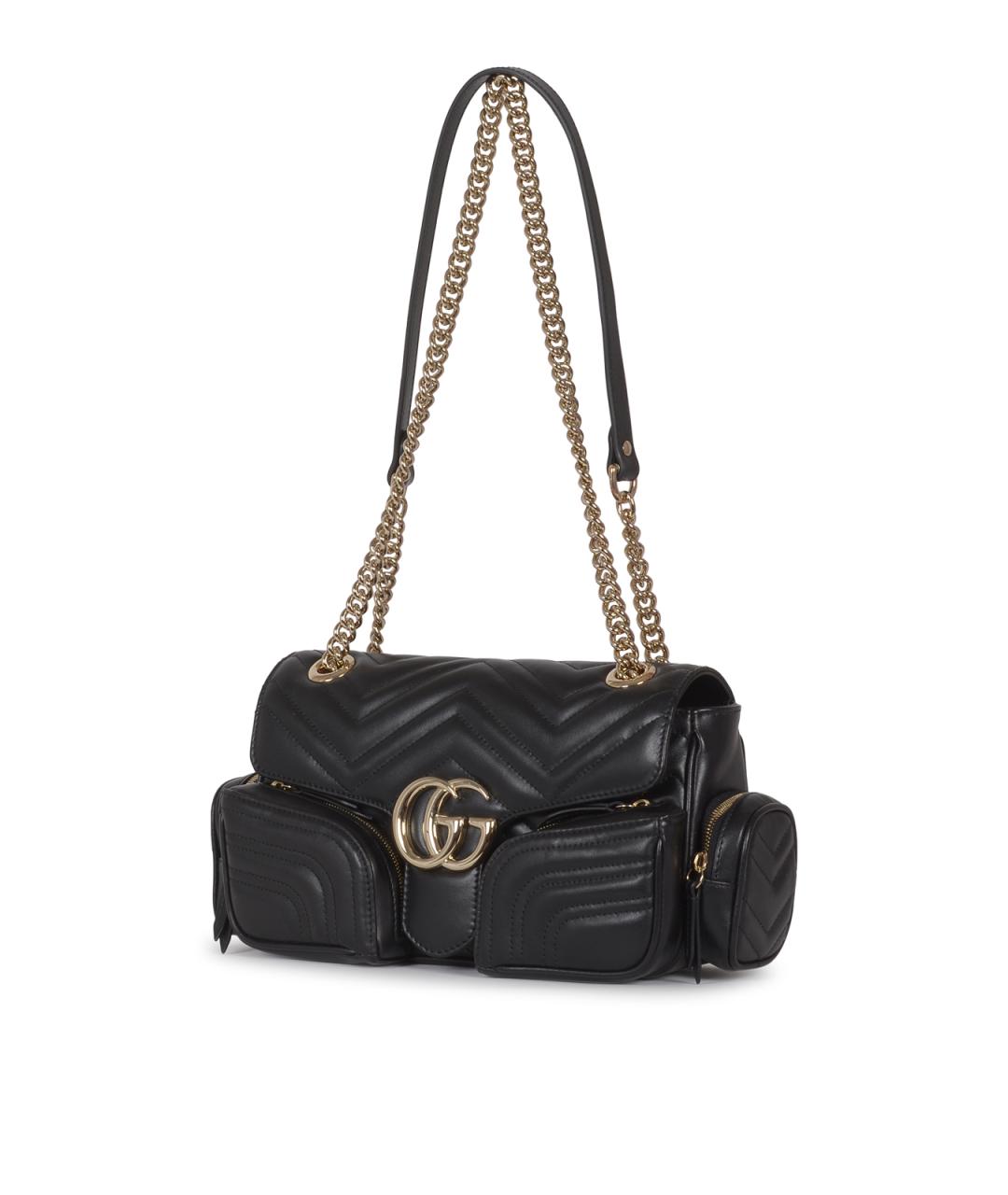 GUCCI Черная кожаная сумка через плечо, фото 2