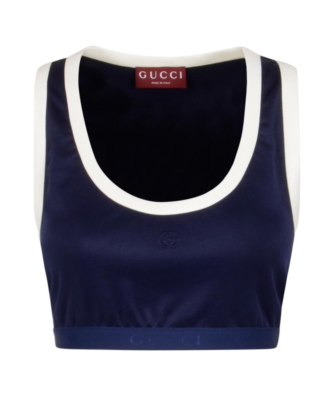GUCCI Синяя майка, фото 1