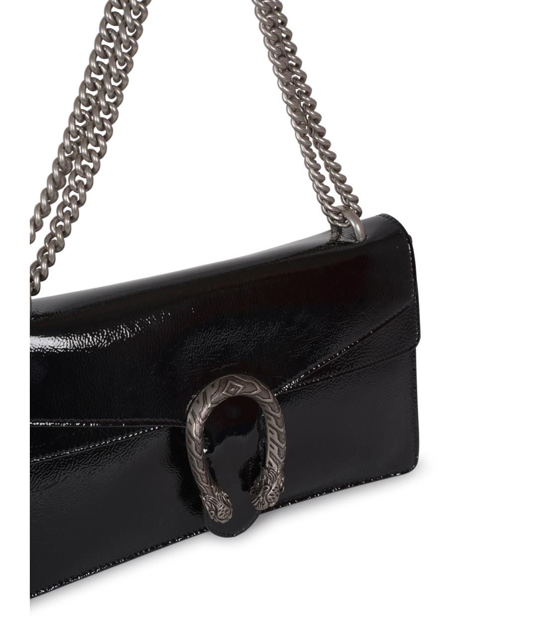 GUCCI Черная сумка через плечо из лакированной кожи, фото 4