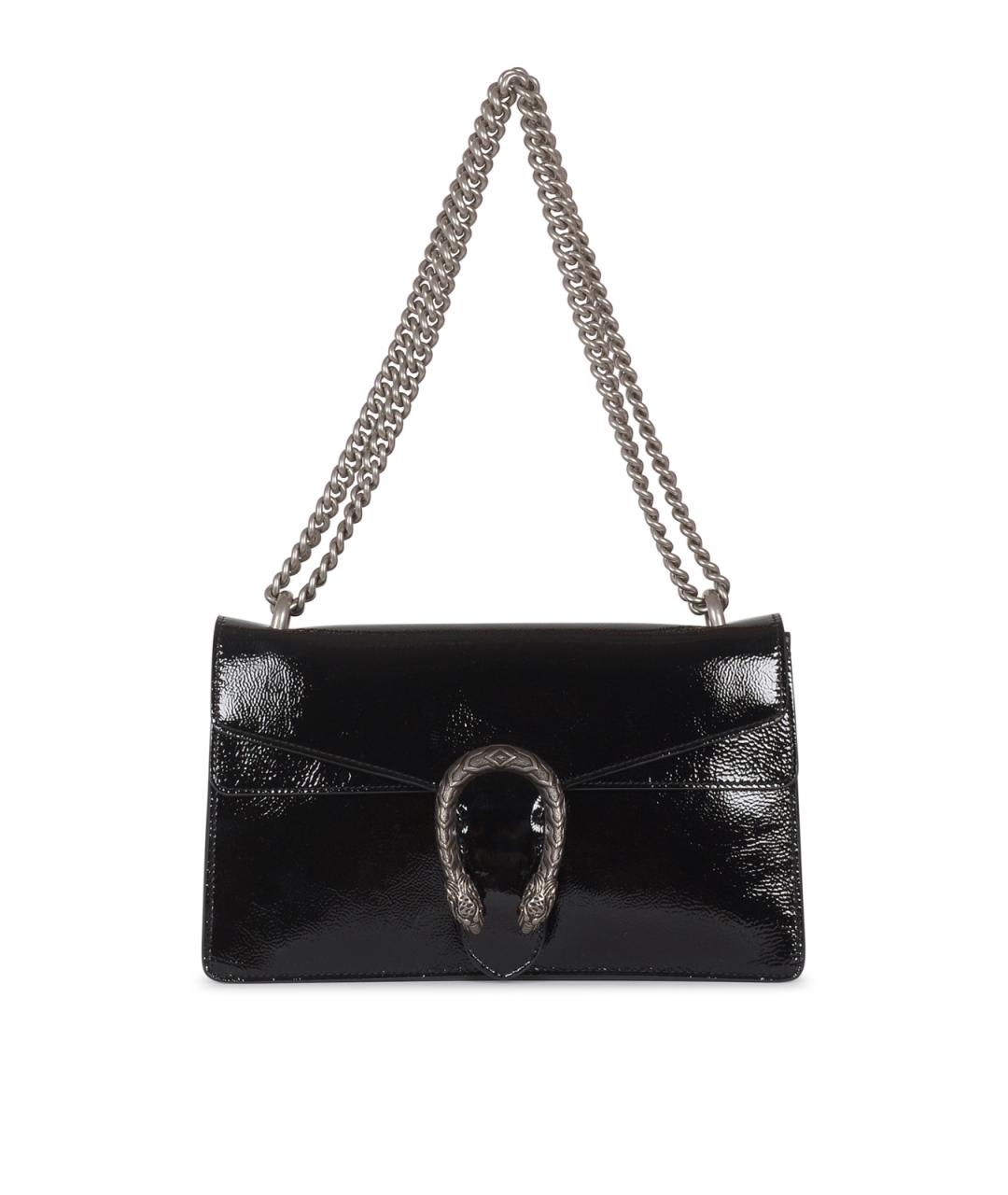 GUCCI Черная сумка через плечо из лакированной кожи, фото 1