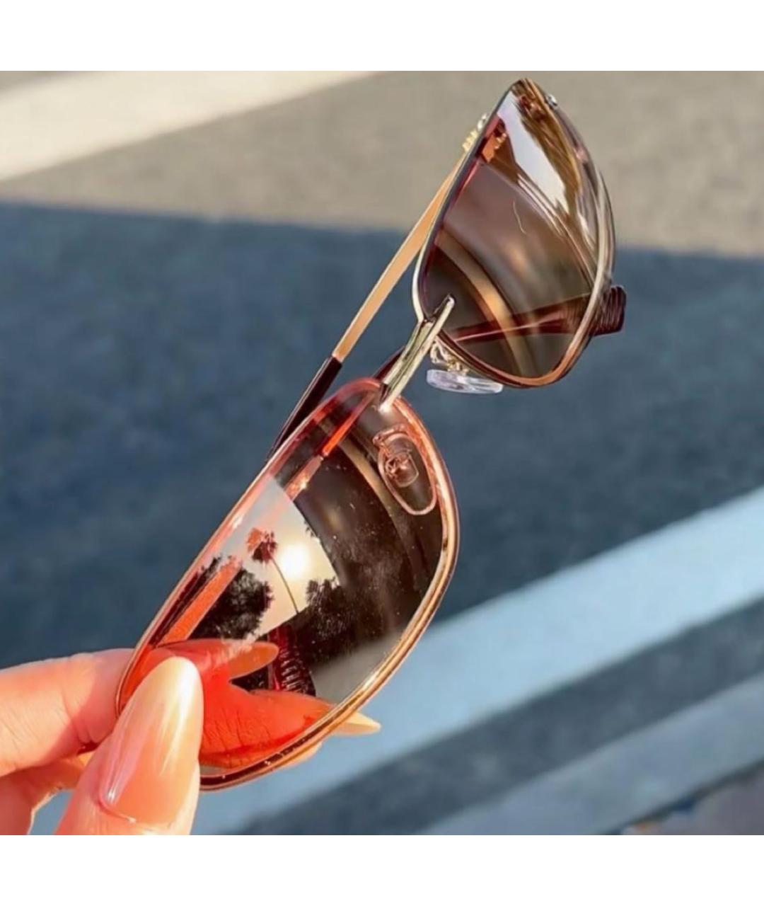 MIU MIU Золотые металлические солнцезащитные очки, фото 5