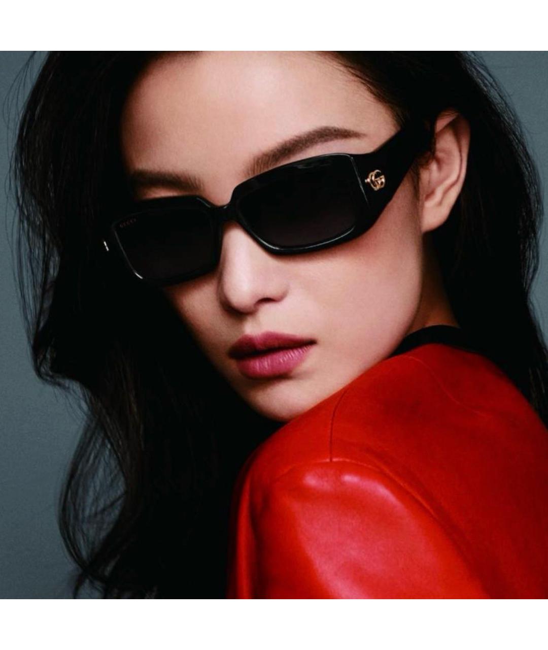 GUCCI Черные пластиковые солнцезащитные очки, фото 8