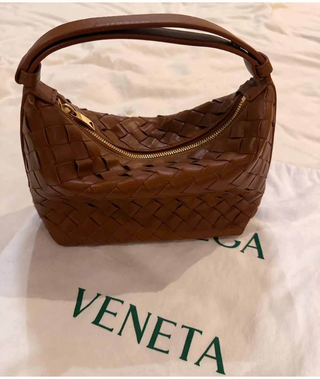 BOTTEGA VENETA Коричневая кожаная сумка с короткими ручками, фото 2