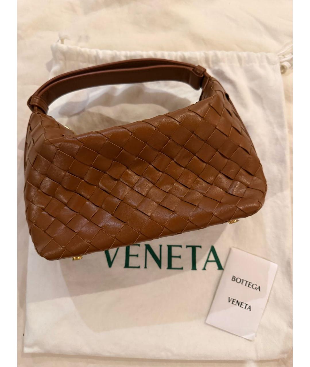 BOTTEGA VENETA Коричневая кожаная сумка с короткими ручками, фото 7
