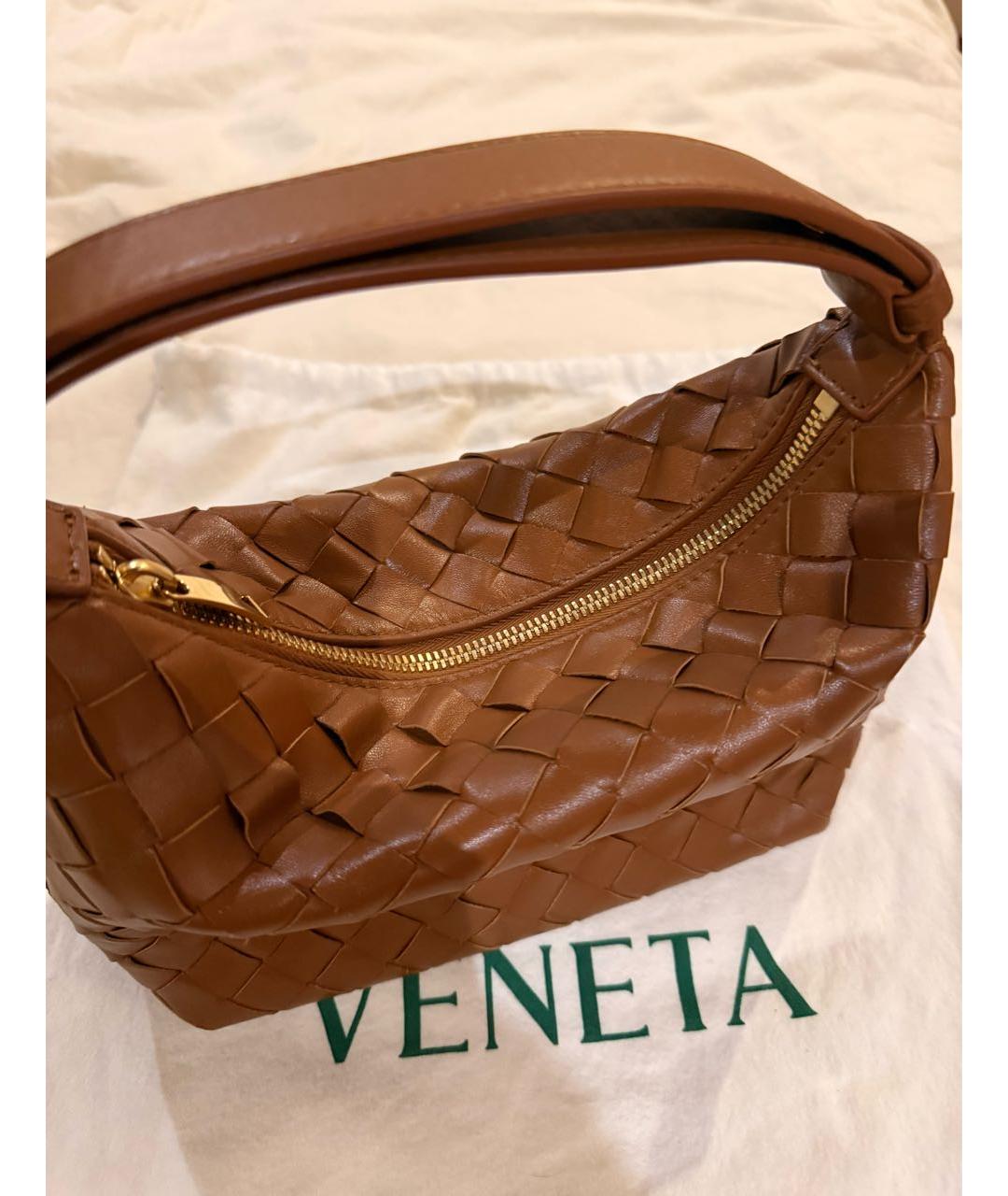 BOTTEGA VENETA Коричневая кожаная сумка с короткими ручками, фото 6