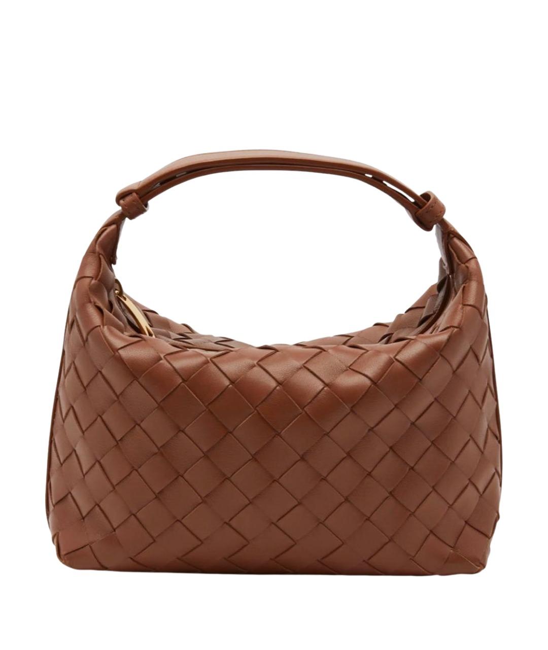 BOTTEGA VENETA Коричневая кожаная сумка с короткими ручками, фото 1