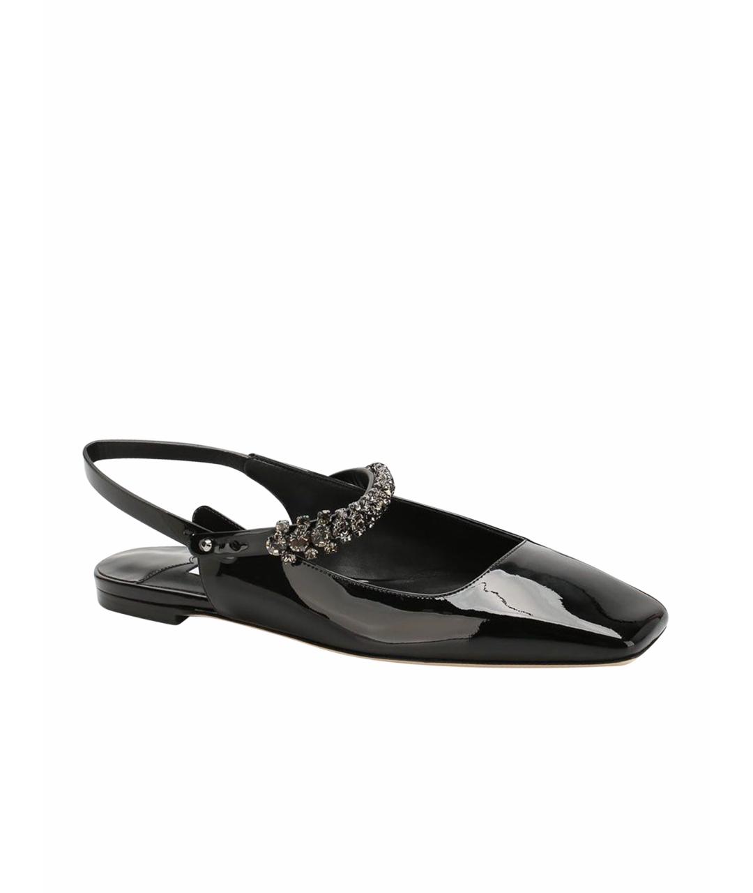 JIMMY CHOO Черные балетки из лакированной кожи, фото 1