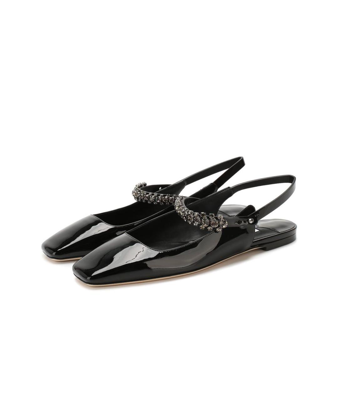 JIMMY CHOO Черные балетки из лакированной кожи, фото 9