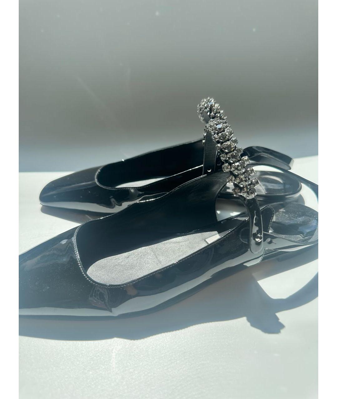 JIMMY CHOO Черные балетки из лакированной кожи, фото 5