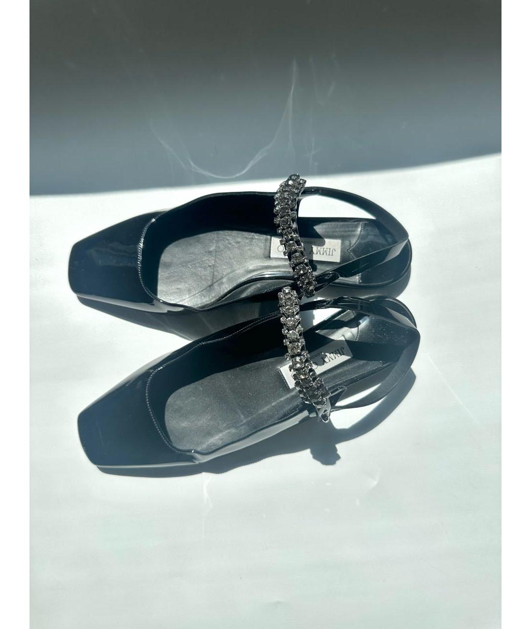 JIMMY CHOO Черные балетки из лакированной кожи, фото 3