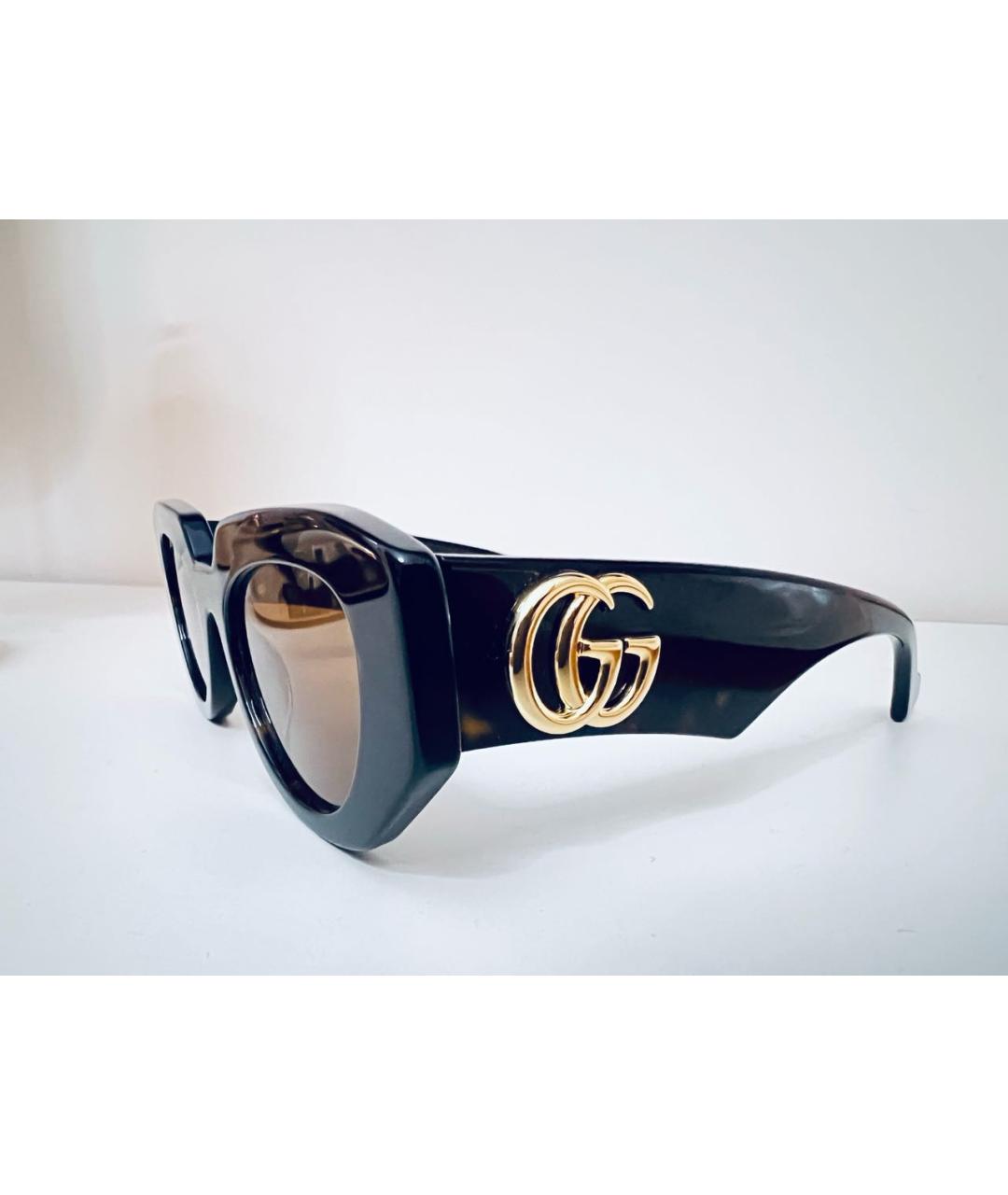 GUCCI Коричневые пластиковые солнцезащитные очки, фото 2