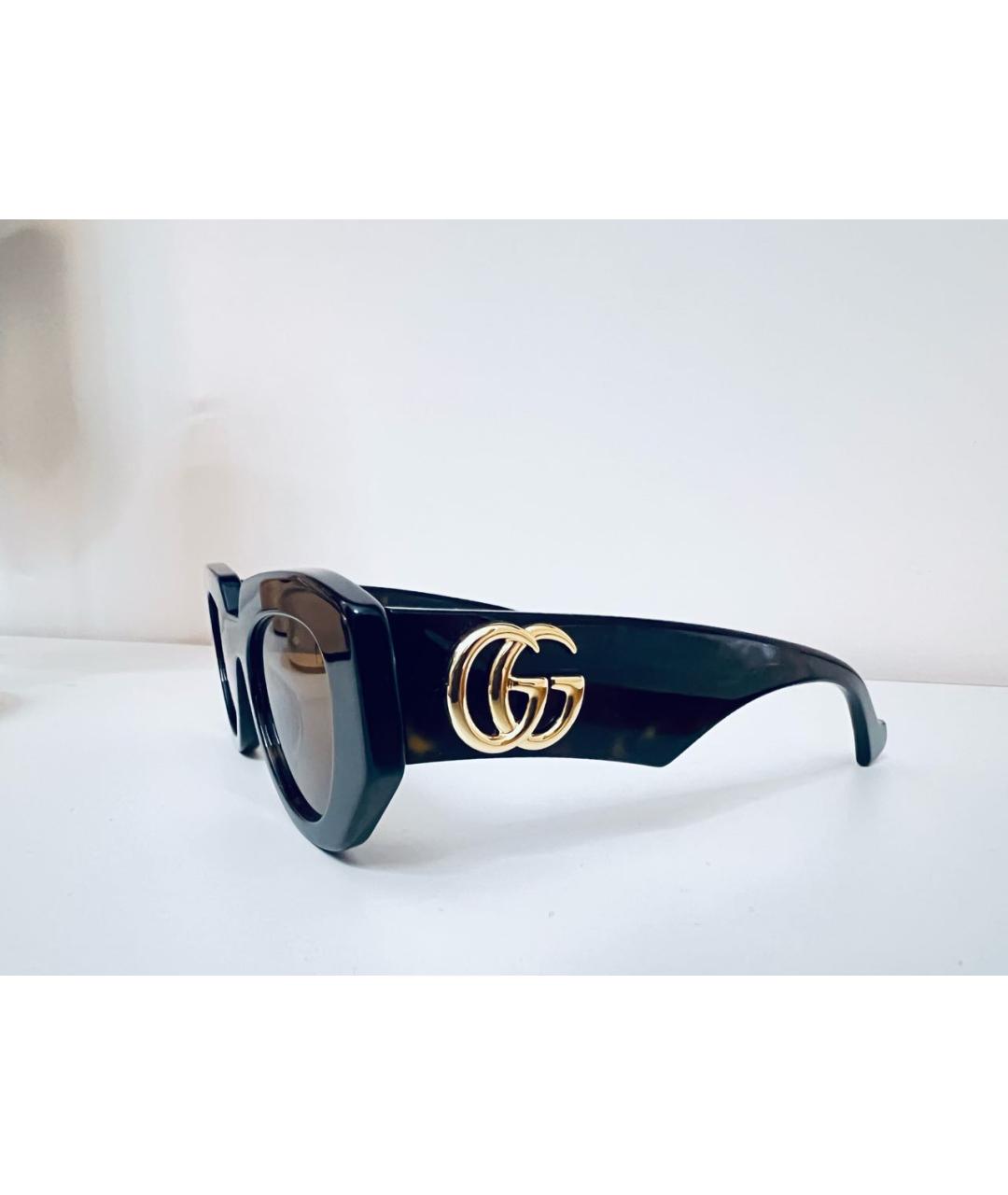 GUCCI Коричневые пластиковые солнцезащитные очки, фото 3