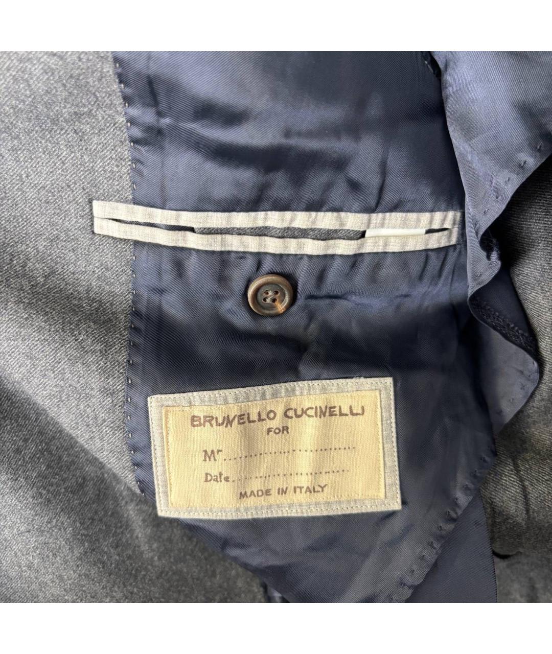 BRUNELLO CUCINELLI Серый классический костюм, фото 6