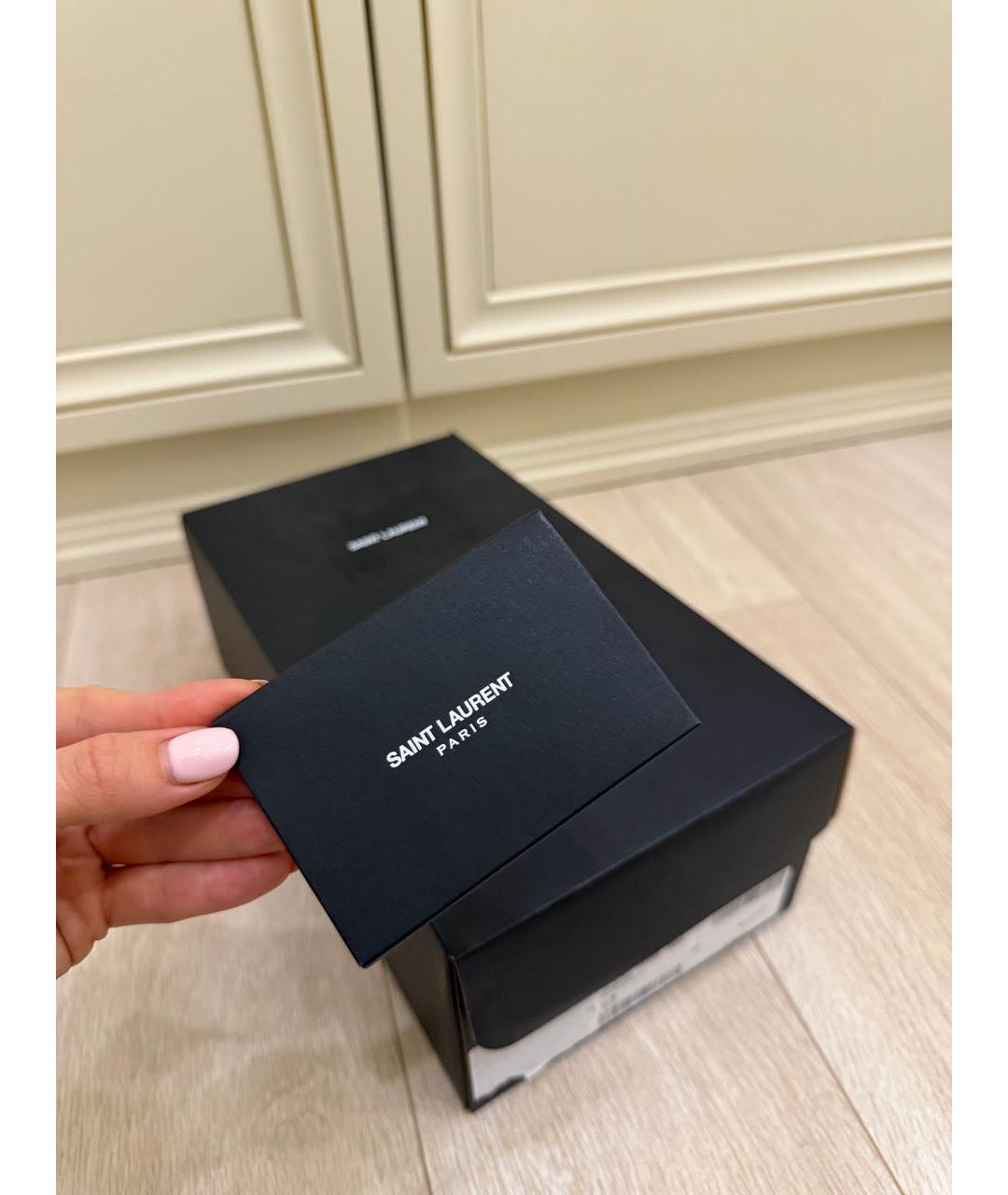 SAINT LAURENT Коричневые текстильные эспадрильи, фото 5