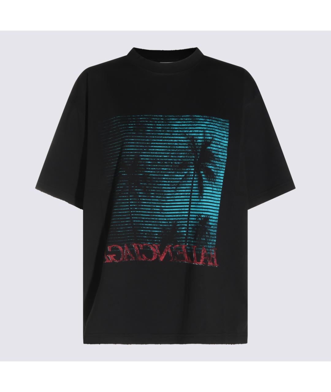 BALENCIAGA Черная хлопковая футболка, фото 1