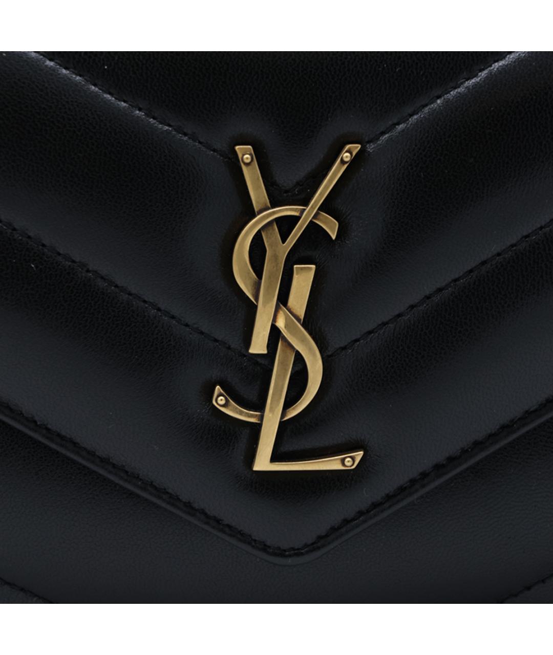 SAINT LAURENT Черная кожаная сумка через плечо, фото 4