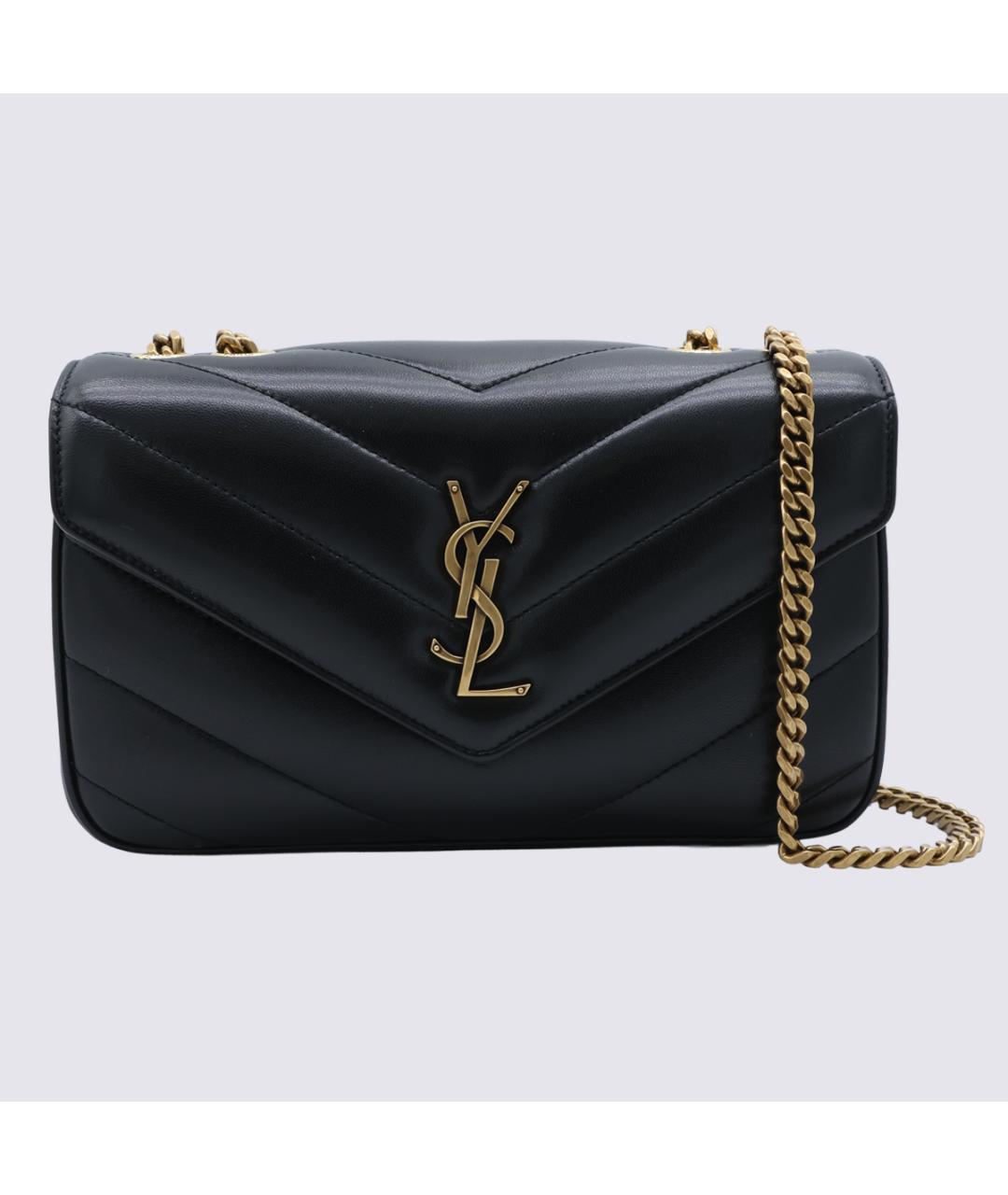 SAINT LAURENT Черная кожаная сумка через плечо, фото 5