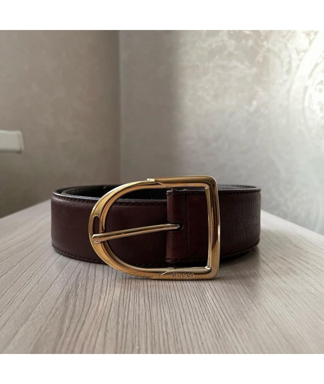 GUCCI Коричневый кожаный ремень, фото 7