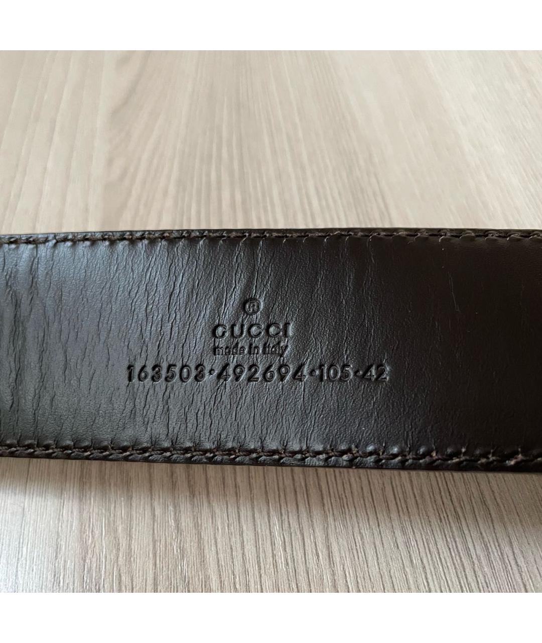 GUCCI Коричневый кожаный ремень, фото 3