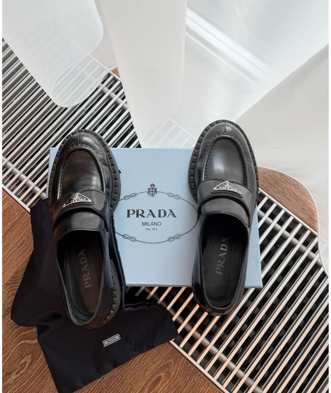 PRADA Черные кожаные ботильоны, фото 7